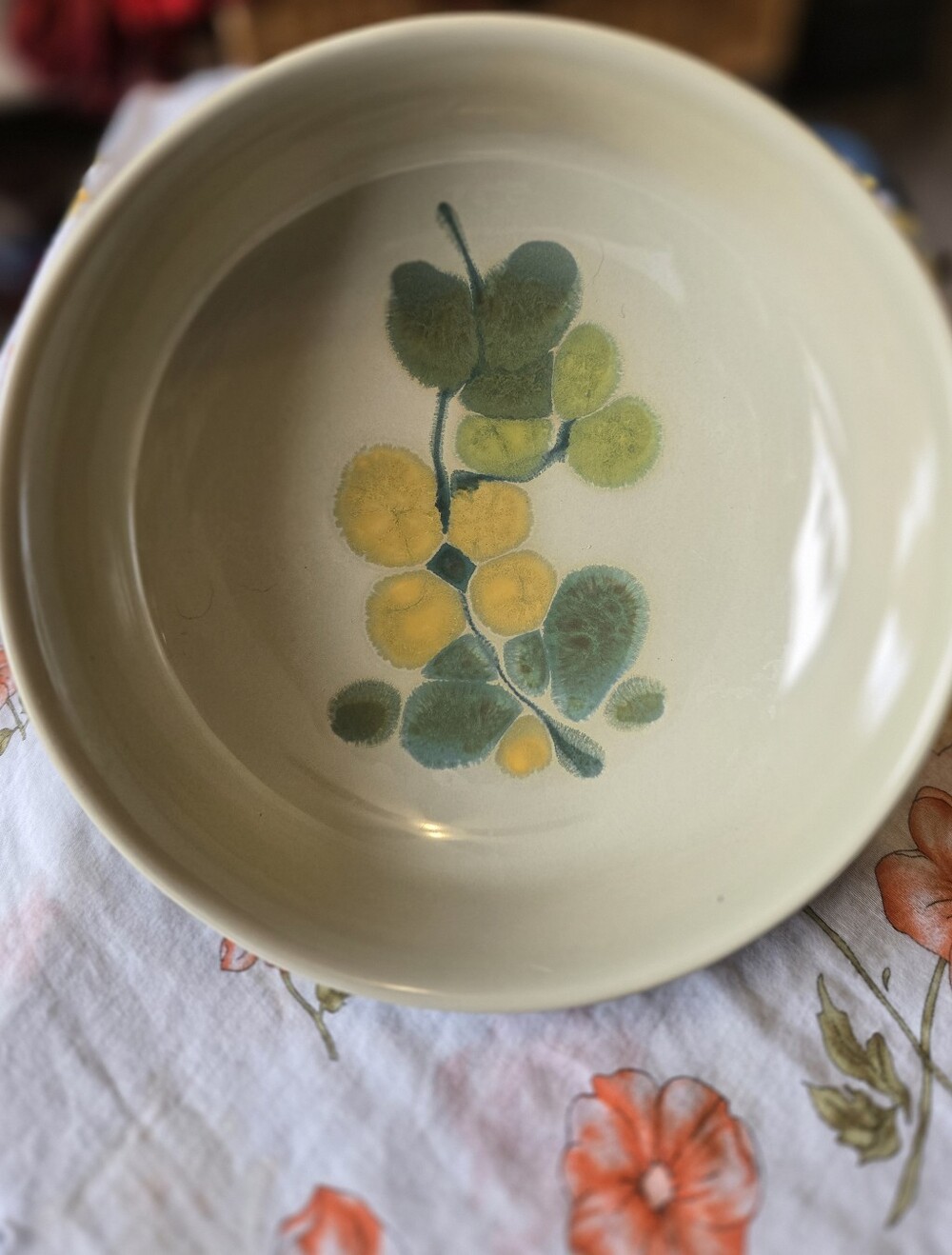 Franciscan Olive Green Glazed Earthenware Large Serving Bowl 64-73